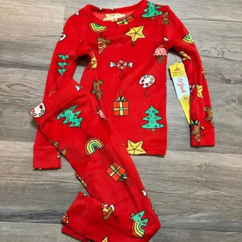 🎄 Christmas 4t cozy soft velvet like pajama cat & jack NWT new